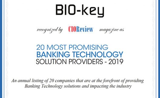 20 most promising banking technology biokey